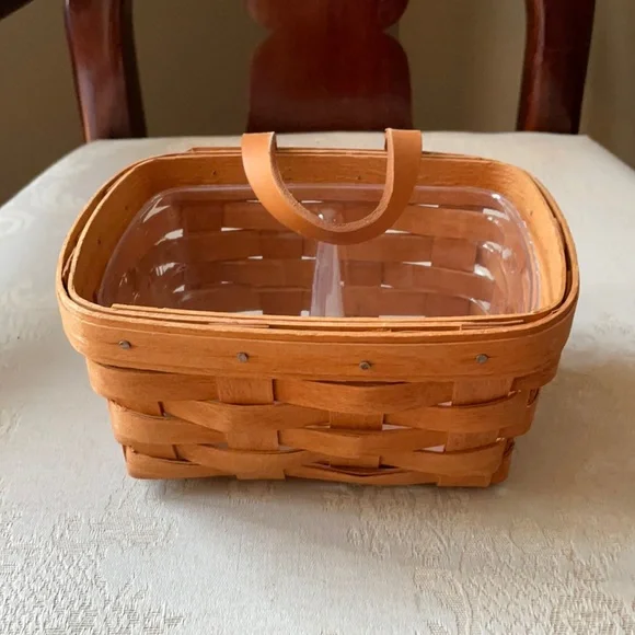 1990 Longaberger Small Key Mail Basket w/insert - Picture 1 of 9